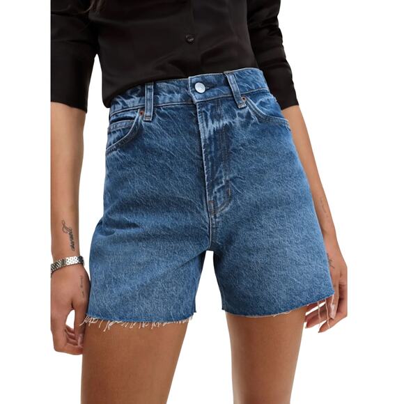 Reformation Pants - Reformation High-Rise Blue Saige Shorts Size 26